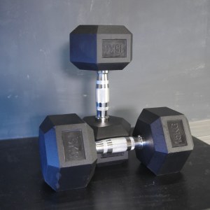 Hexagonalne gumirane bučice - 15 kg